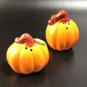 Salt & Pepper Shaker Set Ceramic Thanksgiving fall Pumpkin
